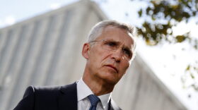 NATO Secretary General Jens Stoltenberg gives an interview during the U.N. General Assembly on Tuesday, Sept. 24, 2019. (Jason DeCrow/AP)