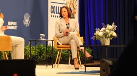 Vice President Kamala Harris speaks to Hampton University students on the first stop on her "Fight for our Freedoms" college tour. (Image: Laura Philion)