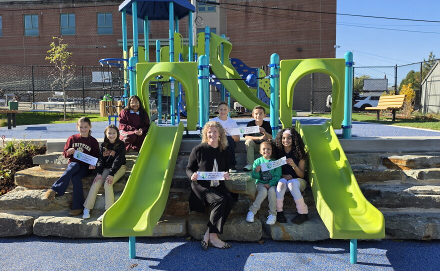 Second-grade students, now in fifth grade, helped design the new playground at Whittier.