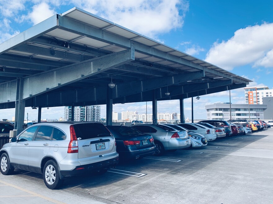 The solar array car port at USFSP. 