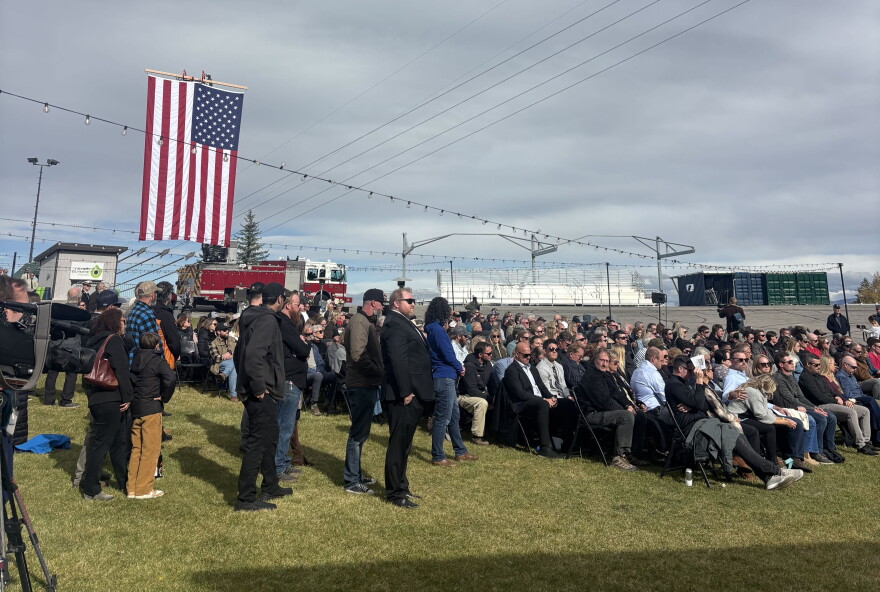 Friends, family and community members gather at a celebration of life for Park City pilot Ryan Cutter Oct. 24, 2026.