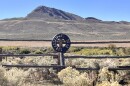 A “no hunting” sign on Rattlesnake Pass near Elk Mountain, Wyoming 