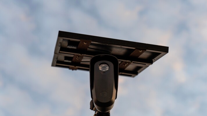 A Flock Safety license plate reader.