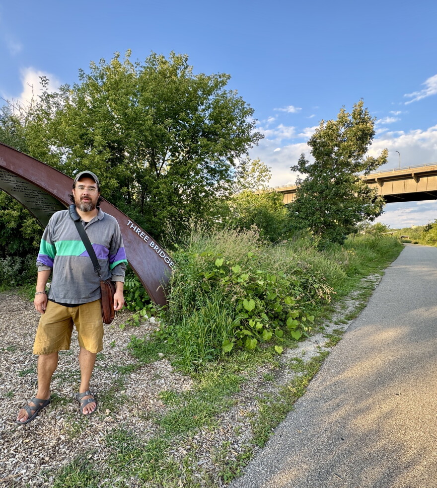 Adam Carr at Three Bridges Park in Milwaukee in August of 2026