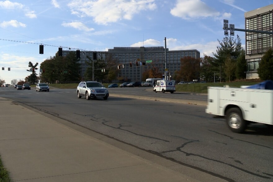 The intersection of State Road 45/10th Street and the State Road 46 bypass.