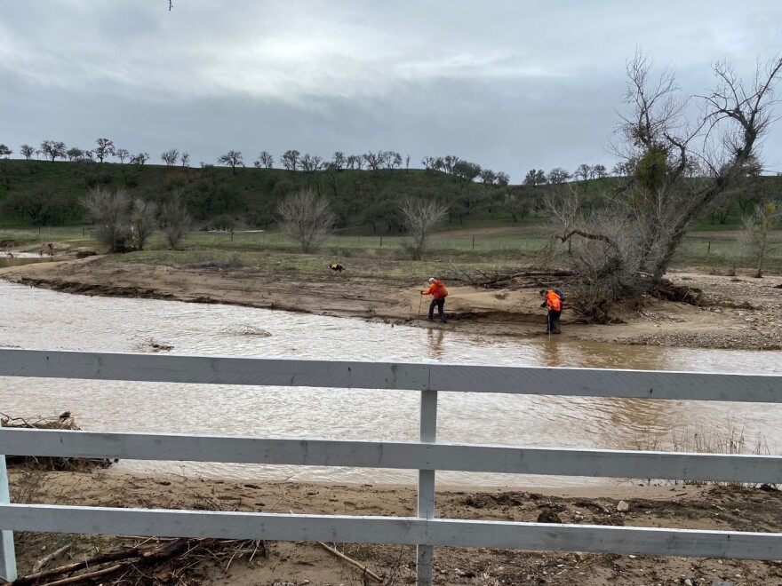 More than 80 people were involved in the ongoing search in noirthern San Luis Obispo County on Wednesday for a five-year-old boy swept away by floodwaters on Monday.