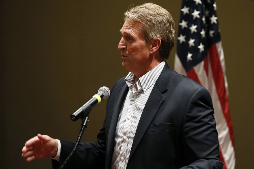 In a file photo, Sen. Jeff Flake, R-Ariz., speaks in Glendale, Ariz. (Ross D. Franklin/AP File)