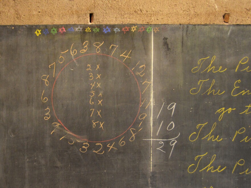 The "multiplication wheel" was found behind a wall at Emerson High School.