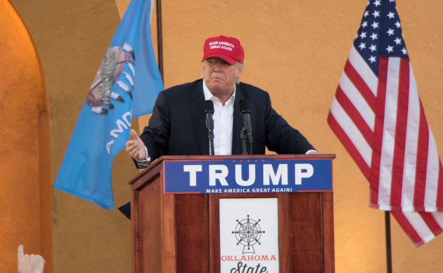 Donald Trump at a campaign stop at the Oklahoma State Fair in September 2015.