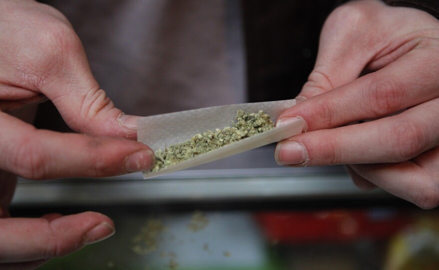 Brian Lawson rolls a  marijuana cigarette at the BC Marijuana Party Headquarters in Vancouver, British Columbia. Vancouver is in the marijuana-friendly corner of Canada.