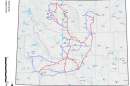 A map of the proposed CO2 pipeline corridors from the draft environmental impact statement released April 17