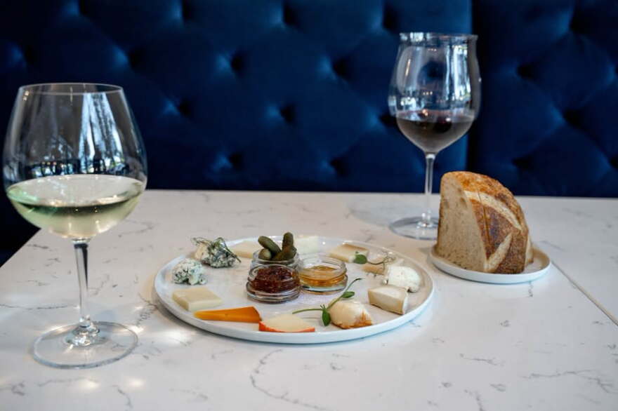 At Vintage '78 Wine Bar, The Cheese Clock offers an opportunity to try 12 different cheeses and accoutrements on one plate.