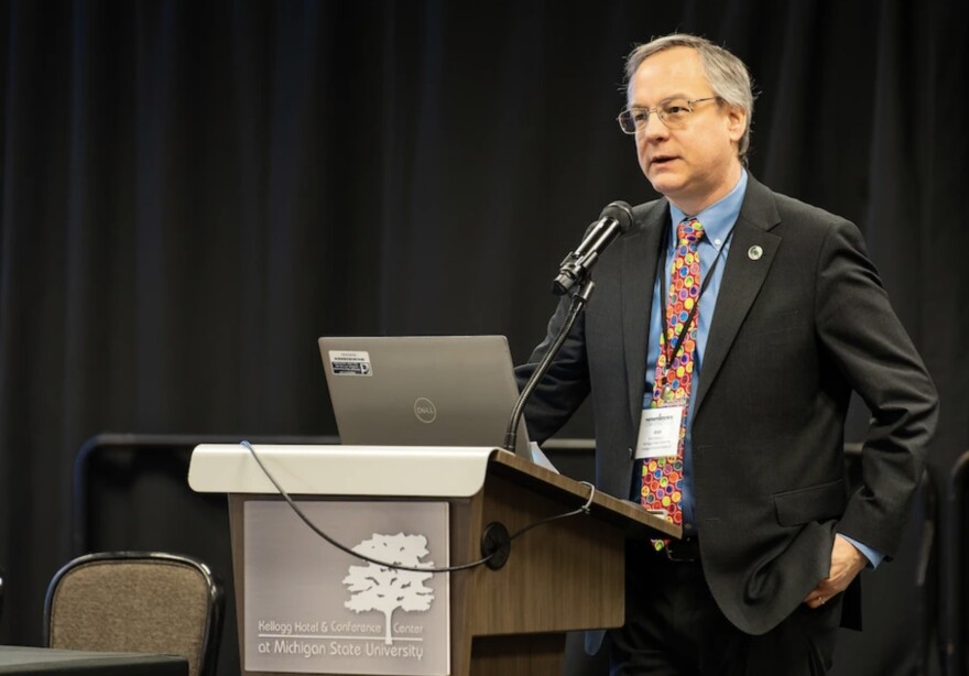 Dean Sousa opens the February 2024 conference at MSU.