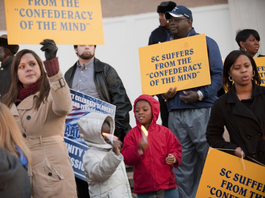 In December, the NAACP organized a protest against a "Secession Ball" held to commemorate the anniversary of South Carolina's decision 150 years ago to secede from the United States.