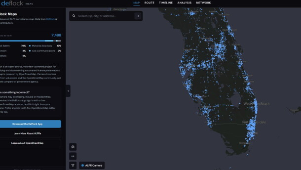 A crowdsourced map of automatic license plate readers shows their spread across much of the state.