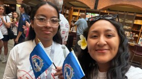 Kagman High School student Cyrene Ada, and teacher Elizabeth Basa