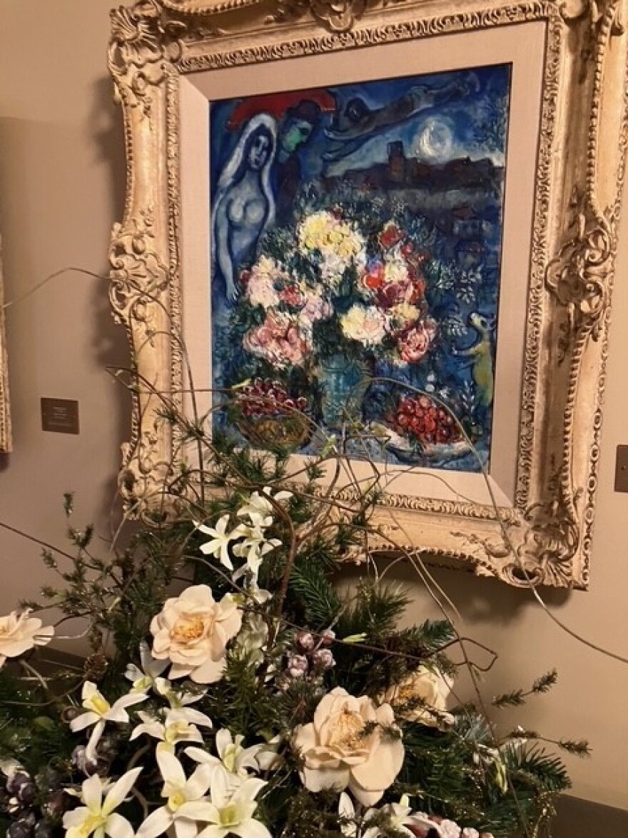 A Marc Chagall painting in the Muscatine mansion's main floor.