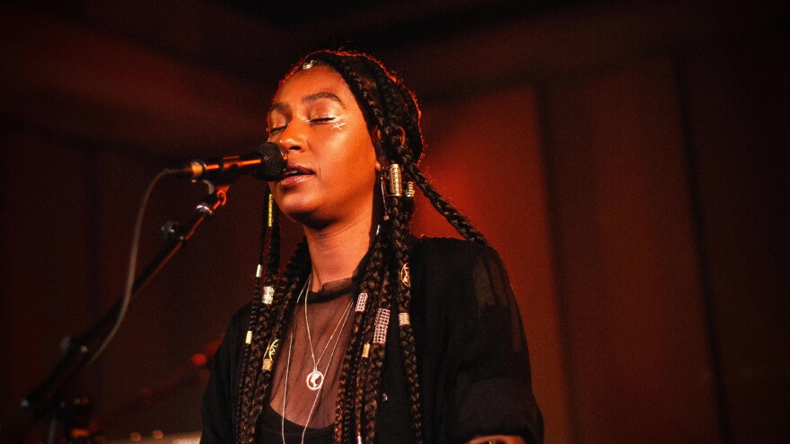 Dominque Fils-Aimé in the KNKX studios.