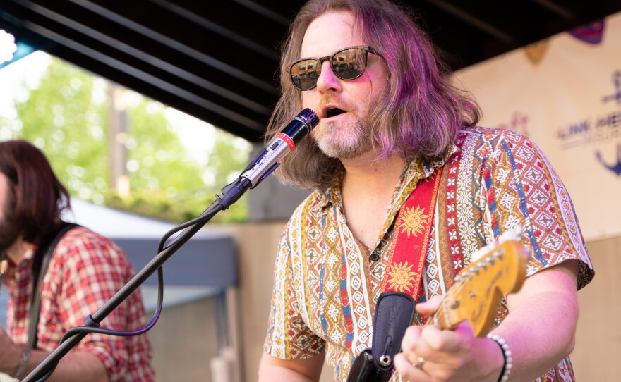 M Ross Perkins performs at IndieCraft on Friday, May 19, 2023 in Springfield, Ohio (Ruthie Herman for WYSO)