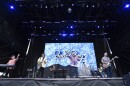 Bruce Johnston, left, Jeffrey Foskett, Mike Love, and Scott Totten of The Beach Boys perform during Bourbon and Beyond music festival in 2024.