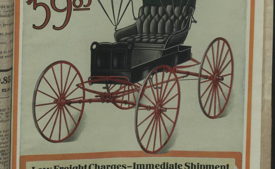 A buggy ad featured in the 1965 Montgomery Ward catalog.