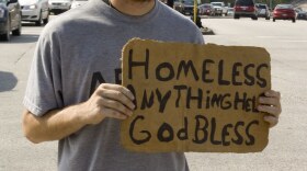 A Man Asks For Donations on the Street