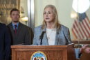 Missouri Attorney General Catherine Hanaway announces the state's lawsuit against American Shaman in a press conference outside her office March 31, 2026.