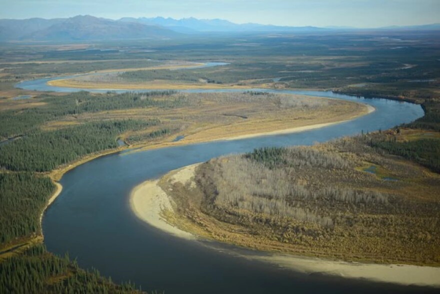 (Berett Wilber/Alaska Public Media) The Kobuk River runs through the Ambler Mining District. Trilogy Metals and other mining interests want a new road to connect the mineral-rich area to the Dalton Highway.