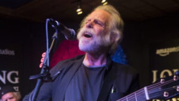 From left, Bill Kreutzmann, Bob Weir and Mickey Hart perform at the party for the film "Long Strange Trip" during the 2017 Sundance Film Festival on Sunday, Jan. 22, 2017, in Park City, Utah. 