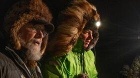 two people look into the wind