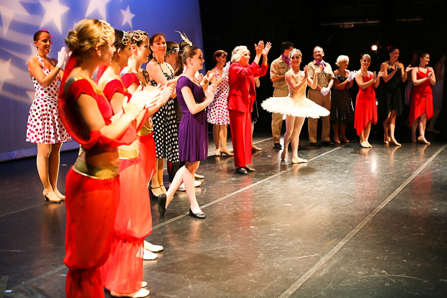 Jeanne Bochette during a dance recital bow