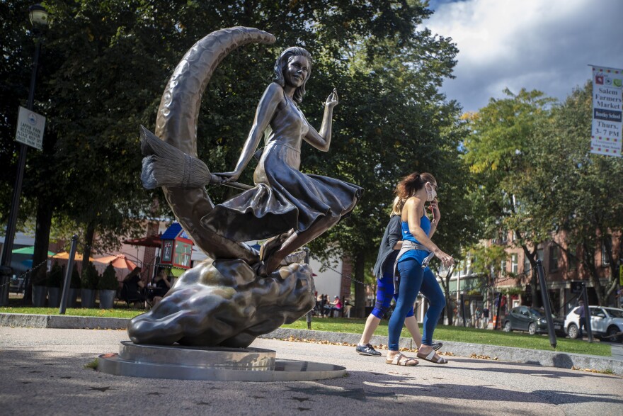 Pictured in the fall of 2020, one of the most popular attractions in Salem, Mass., is the Samantha Statue.