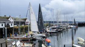 Racing craft filled the Point Hudson Marina in Port Townsend on Wednesday, the eve of the fourth running of the Race to Alaska. CREDIT: TOM BANSE