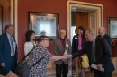 NPR and PBS broadcasters from Illinois meet with Sen. Dick Durbin in Washington.