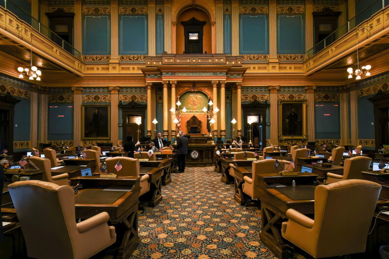 The Michigan state Senate room.