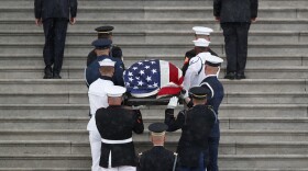flag-draped casket of Sen. John McCain