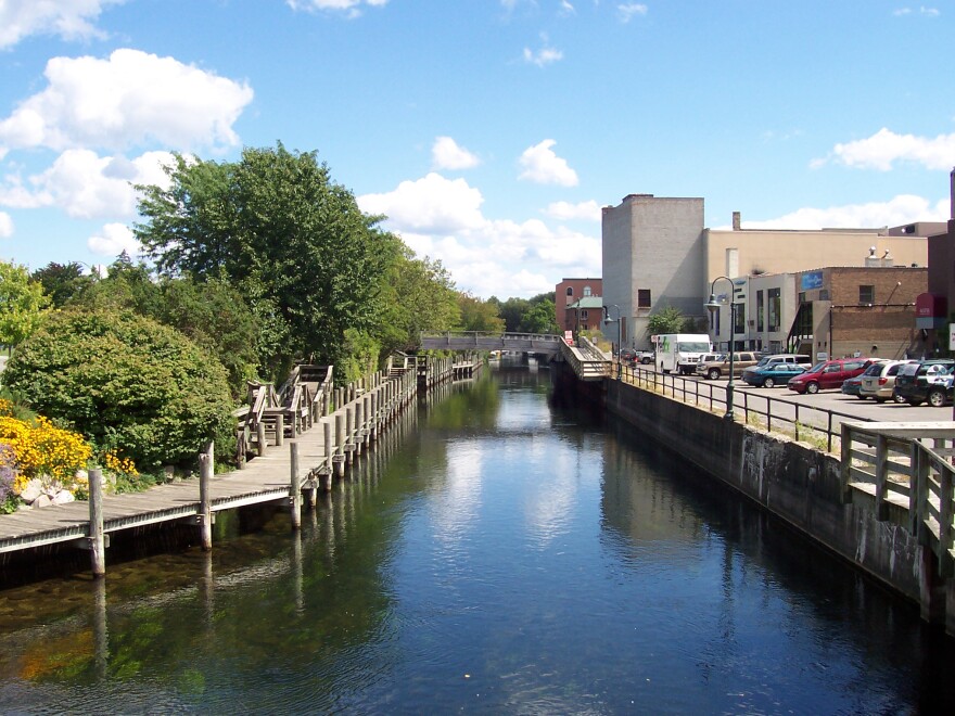 The riverfront in Traverse City 