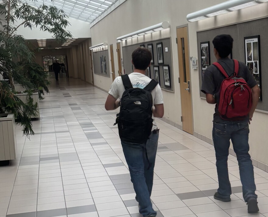 Students move through the halls of a Sioux City college on August 24, 2026. (Bret Hayworth, Siouxland Public Media News)