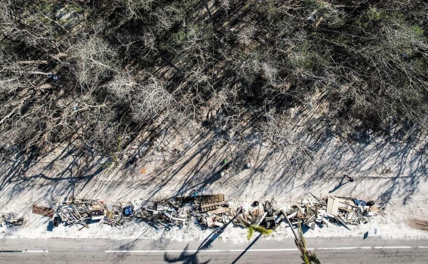 Southwest Florida’s Gulf Eagle Division of the US Naval Sea Cadet Corps help Rebuild SWFL clean up the mangroves on Little Hickory Island off of Hickory Boulevard, between McLaughlin Boulevard and Marimin Drive on Feb. 25, 2023.