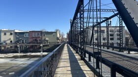 Crossing the Grand River toward downtown Portland on Feb. 18, 2026.