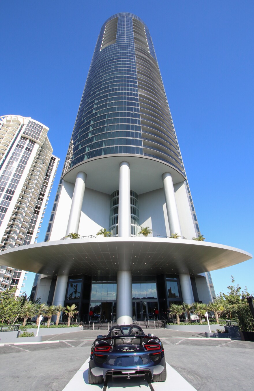 Residents of the Porsche Design Tower in Sunny Isles can drive their cars up elevators and right into their apartments.