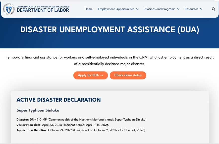 CNMI DOL launches Disaster Unemployment Assistance portal