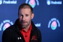FILE - Utah defensive coordinator Morgan Scalley fields questions during a news conference ahead of the Rose Bowl NCAA college football game against Penn State Dec. 29, 2022, in Los Angeles.