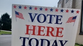  Vote Here Today sign (photographed on April 4, 2023)