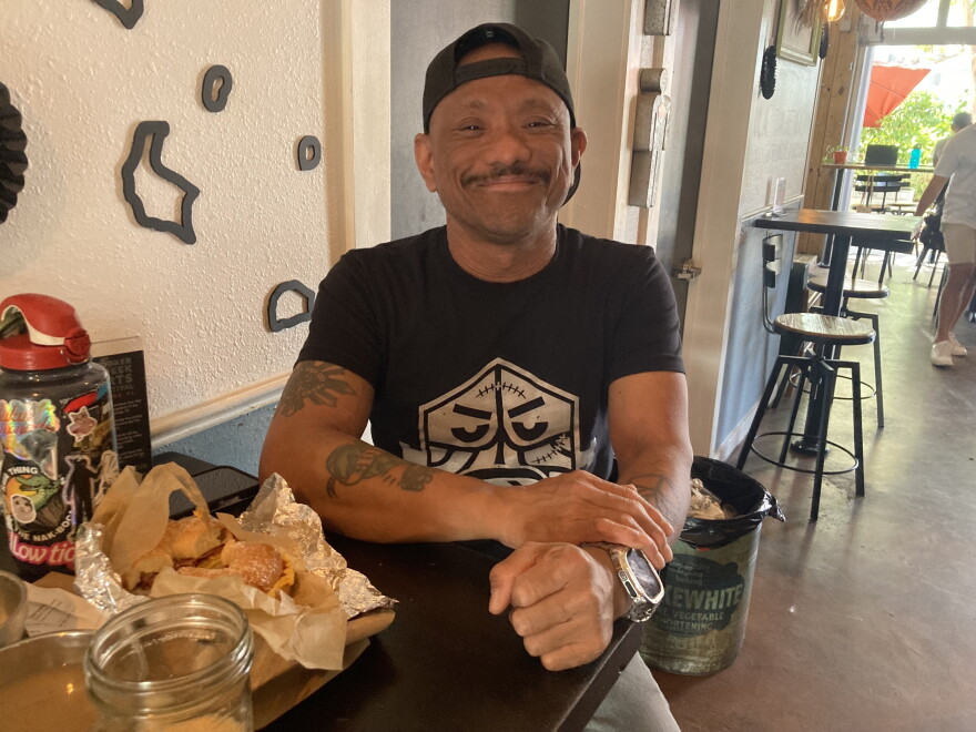 Man sitting at a coffee bar