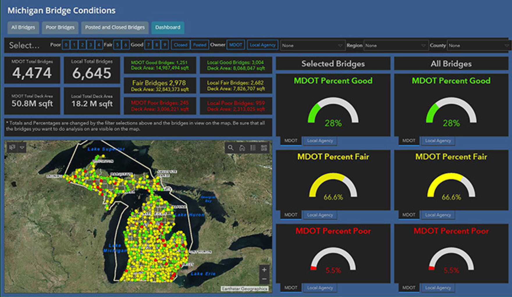 MDOT's new interactive map lets you check on bridge status throughout