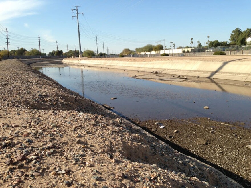 Dry section of the Arizona Canal between 29th and 35th avenues