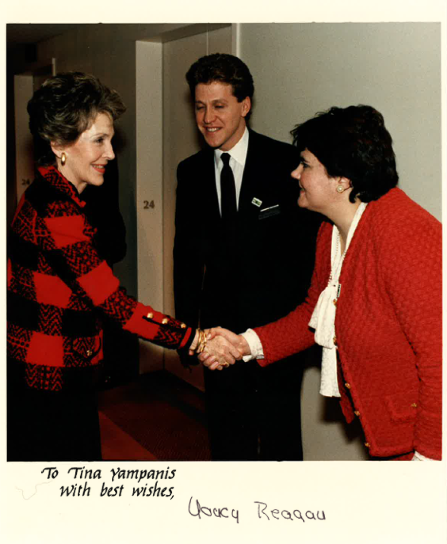 Tina Yampanis met First Lady Nancy Reagan at the 1984 GOP convention in Dallas.