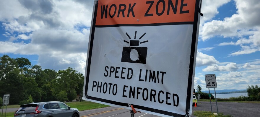 When you see this sign, a work zone speed enforcement vehicle is just ahead. It's your warning to slow down.
