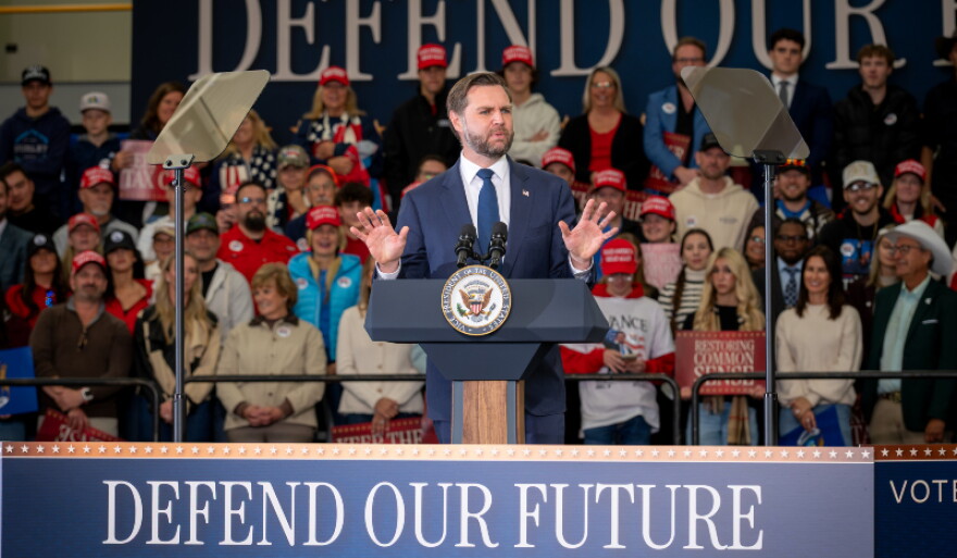 Vice President JD Vance speaks at a rally in Howell, MI on October 27, 2026